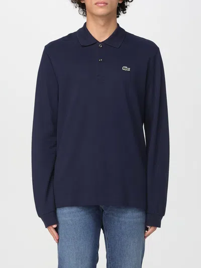 Lacoste Regular Fit Ultra Dry Long Sleeved Golf Polo In Blue