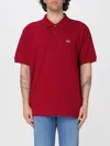 Lacoste Interlock Piqué Jersey Golf Polo In Red