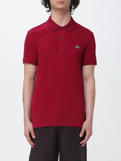 Lacoste Polo Shirt  Men Color Burgundy In Red