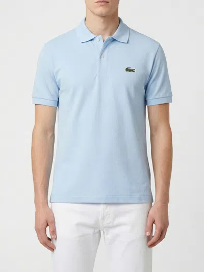 Lacoste Cotton Piquet Polo Shirt In Powder Blue In Patterned Blue