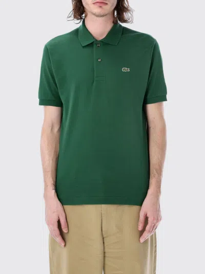Lacoste Stretch Pique Short-sleeve Slim Fit Polo Shirt In Green