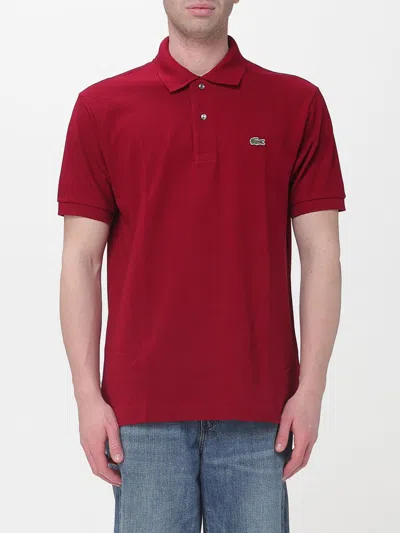 Lacoste Polo Shirt  Men Color Burgundy In Red