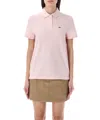 Lacoste Cotton Polo Shirt With Polo Collar In Pink