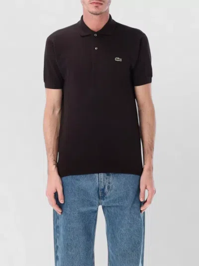 Lacoste Polo Shirt Regular Fit Petit Pique Cotton In Black