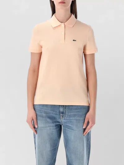 Lacoste Polo Shirt Short Sleeves Breathable Fabric In Brown