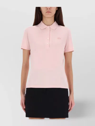 Lacoste Polo Shirt With Logo And Short Sleeves In Pink