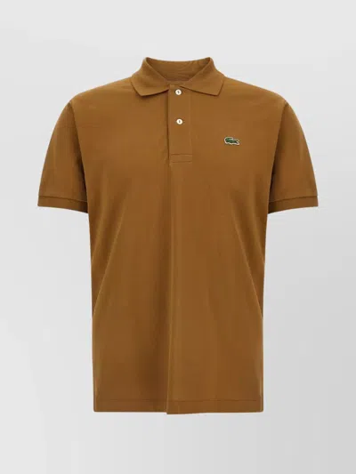LACOSTE POLO SHIRT WITH LOGO PATCH AND COLLAR