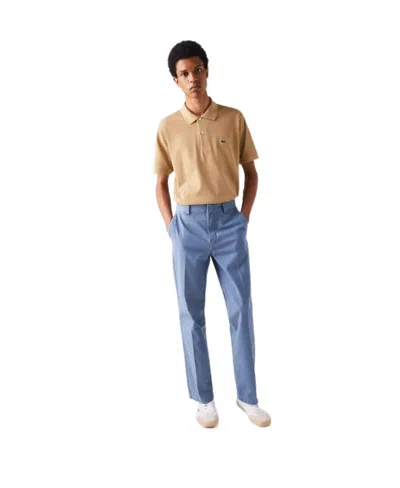 Lacoste Polo Shirt With Logo Rib Collar In Blue