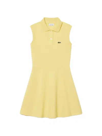 Lacoste Kids' Polo Sleeveless Dress In Yellow