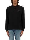 Lacoste Black Piqué Polo Shirt In Black