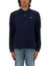 Lacoste Blue Piqué Polo Shirt In Blue