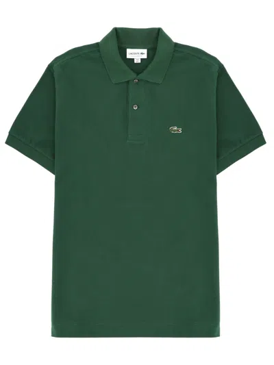 Lacoste Stretch Pique Short-sleeve Slim Fit Polo Shirt In Green
