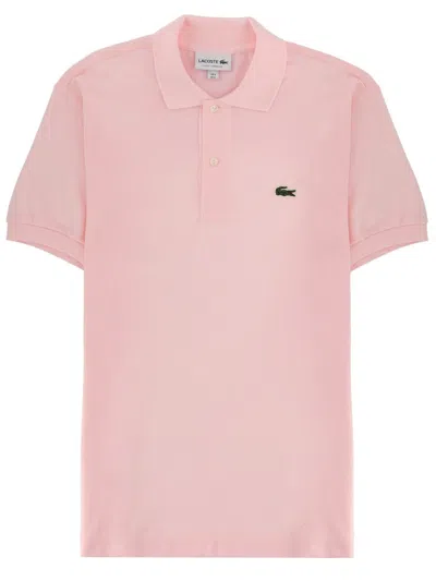 Lacoste Polo With Logo In Pink