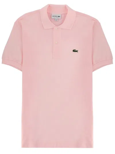 Lacoste Polo With Logo In Pink