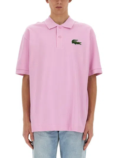 Lacoste Polo With Logo In Pink