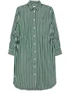 Lacoste Poplin Shirt Dress In Green