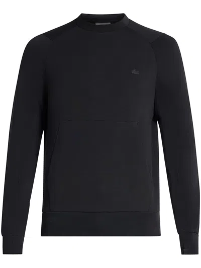 Lacoste Pouch-pocket Fleece Sweatshirt In Black