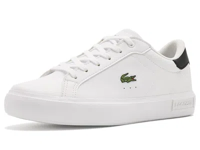 Lacoste Powercourt Sneakers (little Kid/big Kid) Kid's Shoes White/black: 3 Little Kid M