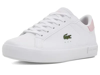 Lacoste Powercourt Sneakers (little Kid/big Kid) Kid's Shoes White/light Pink: 5.5 Big Kid M