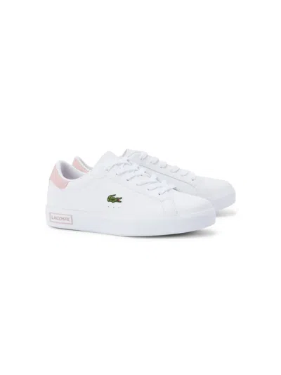 Lacoste Kids' Powercourt Sneakers In White