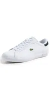 Lacoste Powercourt Sneakers White/dark Green In White/dark Green
