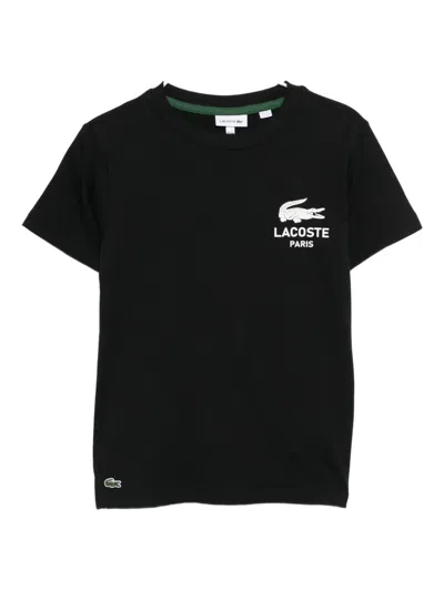 Lacoste Kids' Print Cotton T-shirt In Animal Print