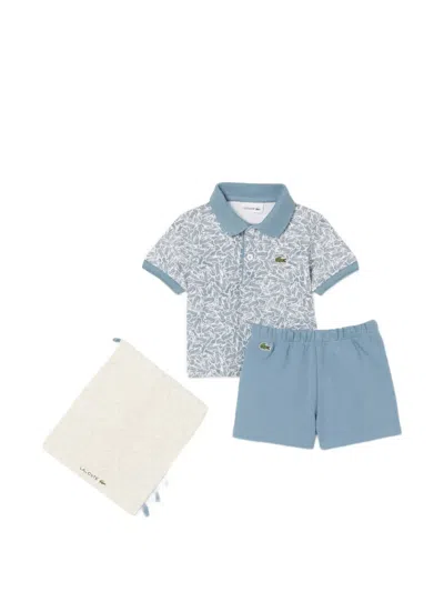 Lacoste Printed Baby Set Bag In Blue