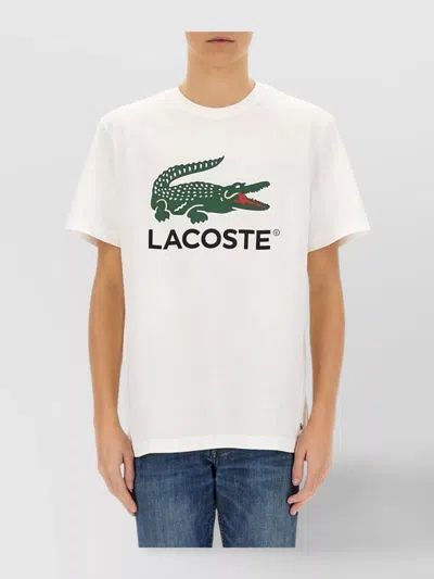 LACOSTE PRINTED COTTON CREW NECK T-SHIRT