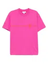 Shop Lacoste Printed Embroidered T-shirt In Pink