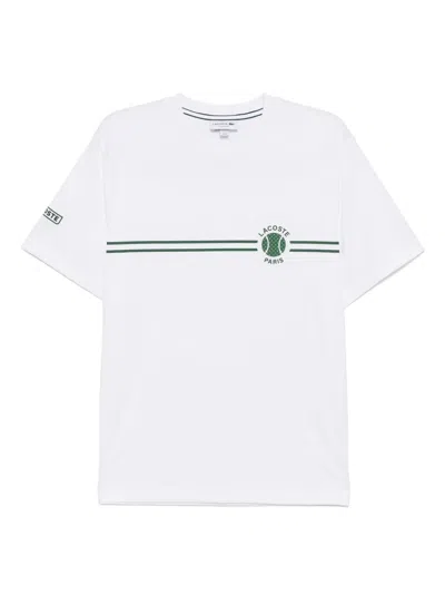 Lacoste Printed Embroidered T-shirt In White