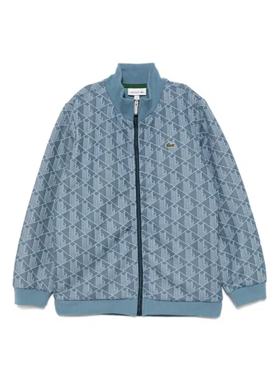 Lacoste Kids' Printed Hoodie In Blue