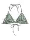 Lacoste Monogram-print Bikini Top In Green