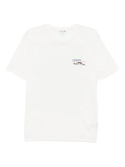 Lacoste Printed Jersey T-shirt In White