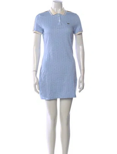 Pre-owned Lacoste Printed Mini Dress In Blue