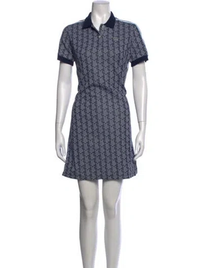 Pre-owned Lacoste Printed Mini Dress In Blue