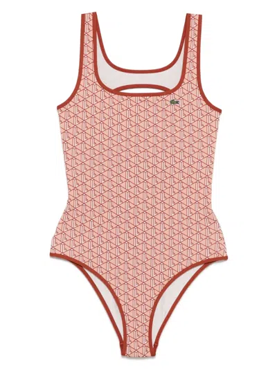 Lacoste Printed One-piece In Brown