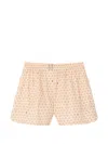 Lacoste Printed Oversized Bermuda Shorts In Neutral