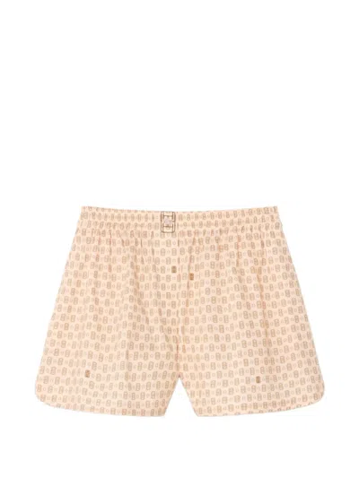 Lacoste Printed Oversized Bermuda Shorts In Neutral