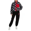 Lacoste Printed Reversible Pique Fabric Track Pants In Black