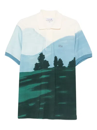 Lacoste Printed Short-sleeve Polo Shirt In Green