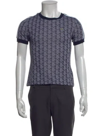 Pre-owned Lacoste Printed Short Sleeve Shirt In Blue