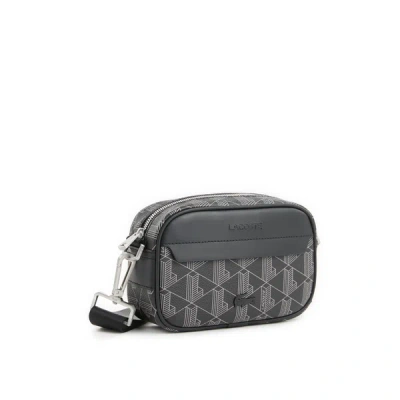 Lacoste Printed Shoulder Bag In Gray