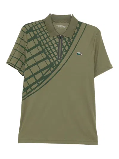 Lacoste Printed Tennis Polo Shirt In Green