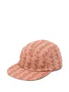 Lacoste Printed Twill Cap In Brown