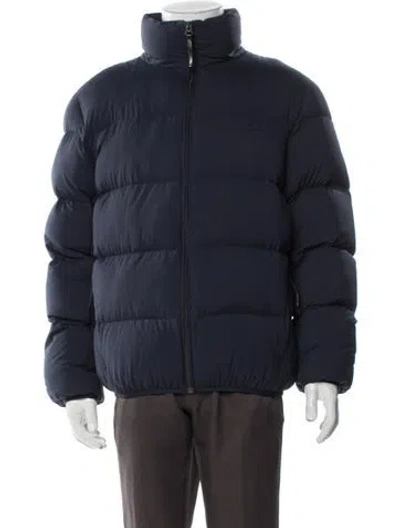 Pre-owned Lacoste Puffer Coat In Blue