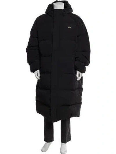 Pre-owned Lacoste Puffer Coat In Gray