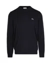 Lacoste Man Sweater Midnight Blue Size L Cashmere, Wool In Black