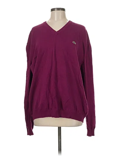 Pre-owned Lacoste Pullover Sweater In Burgundy