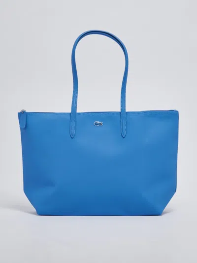Lacoste Pvc Shopping Bag In Azzurro