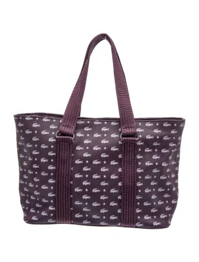 Pre-owned Lacoste Pvc Tote In Purple